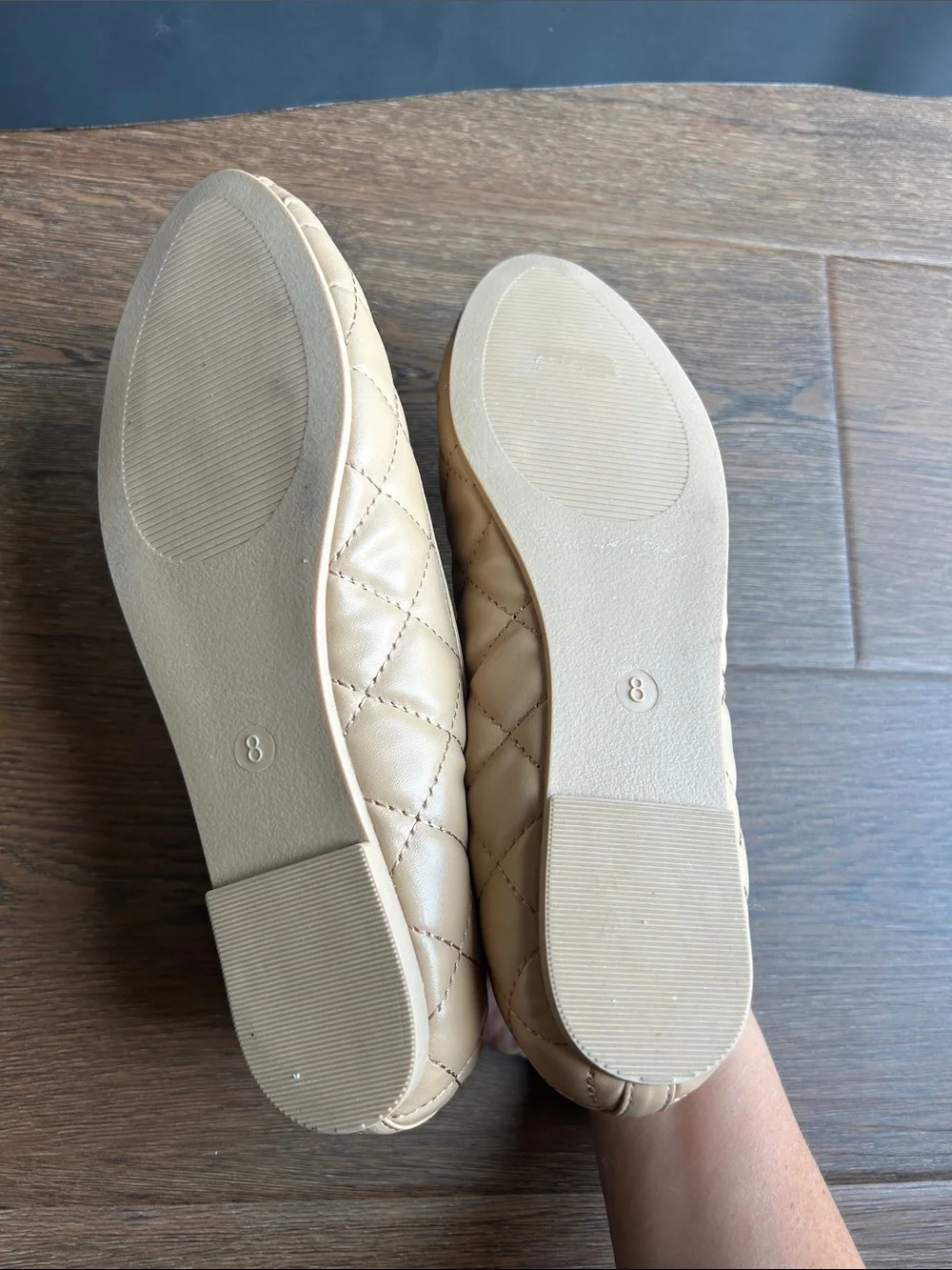 NEW Beige Quilted Women's Ballet Flats | NEW Wanted Tan Quilted Ballet Flat